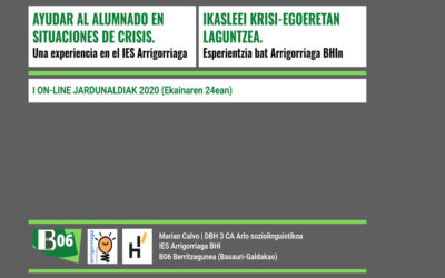 I JORNADAS ONLINE EN B06 BERRITZEGUNEA